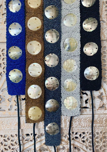 Cinturón boho chic con conchas - Modelo Círculos (varios colores)