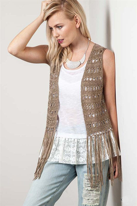 Cómo Combinar Chaleco Chalecos De Flecos Para Mujer Boho Chalecos