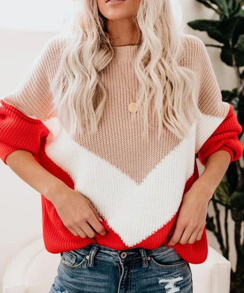 Jersey boho punto rojo combinado