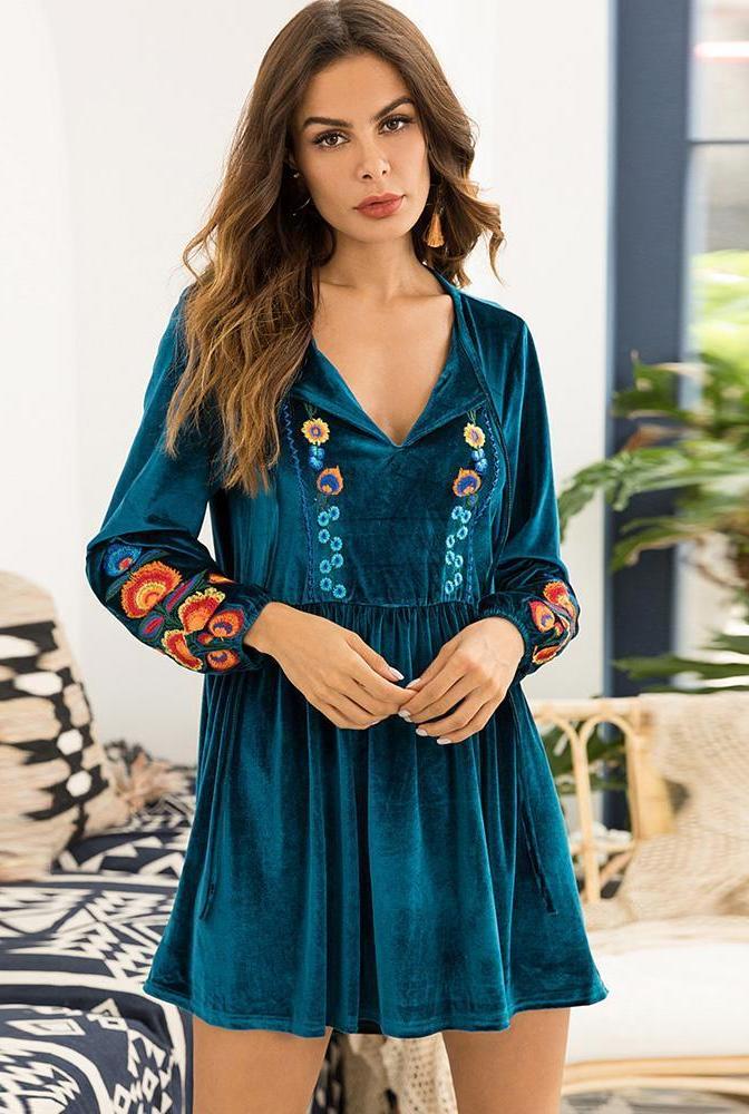 Boho Chic Aire Long Dress Size One Size Color Turquoise