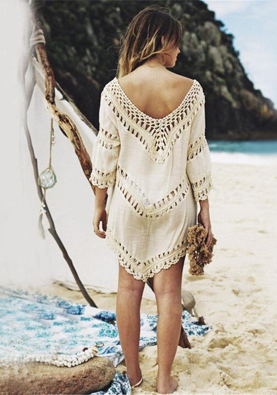 Blusa Vestido Con Top De Ganchillo Vestido Punto Crochet Gia