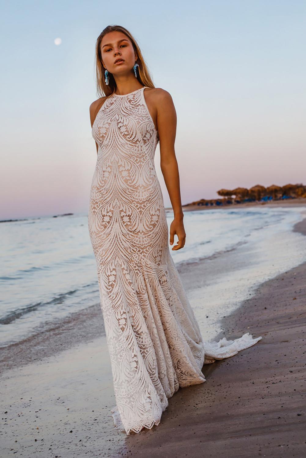 Vestido de novia boho chic de encaje Phoenix - Valentina Del Sur
