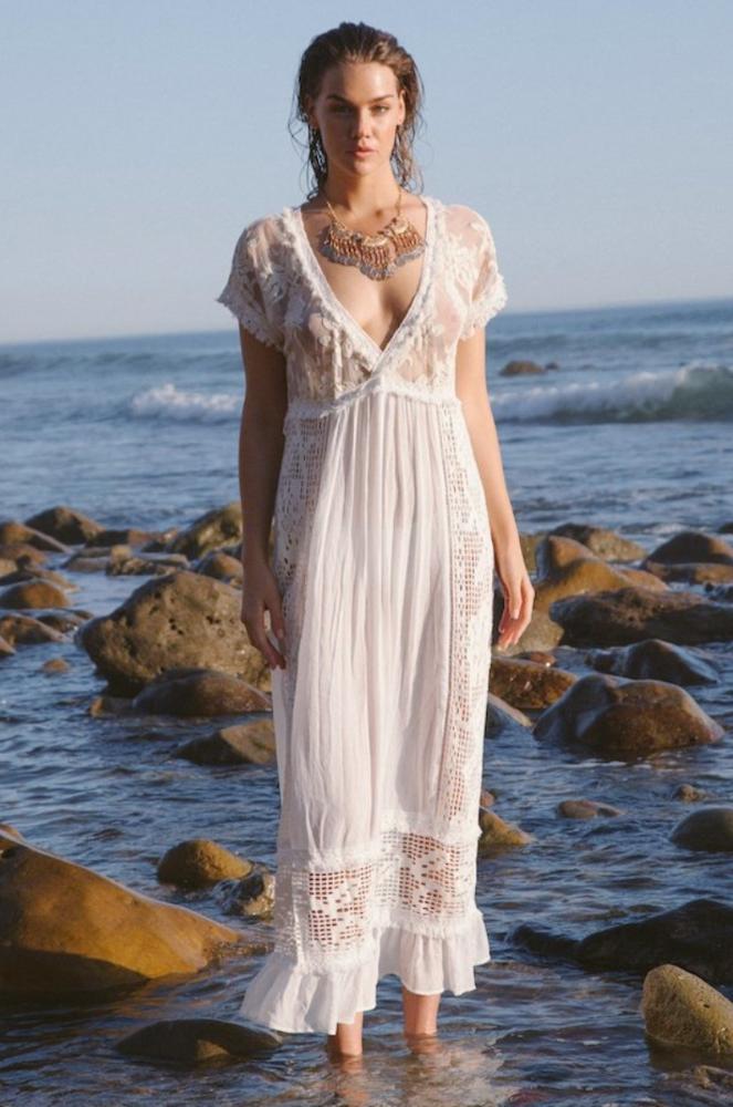 Vestido Blanco Vestido Largo Boho Chic Vestido Largo Boho Chic