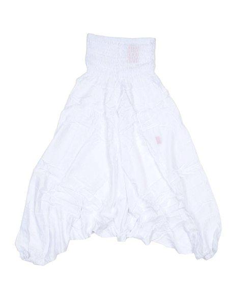 Pantalón hippie bombacho / mono color blanco