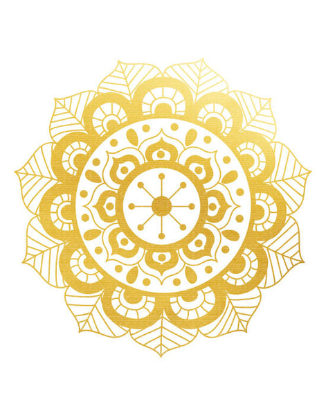 Tatuaje efímero dorado - Modelo Mandala Flor
