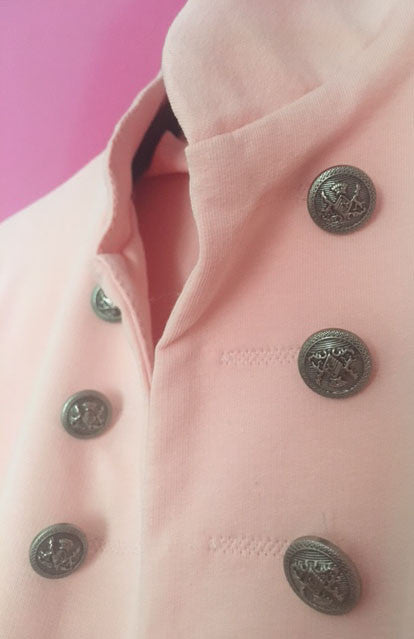 Chaqueta militar rosa entallada doble botonadura - Valentina Del