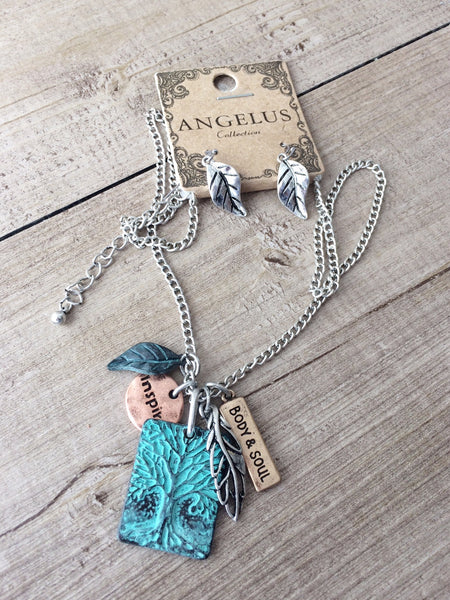 Conjunto collar y pendientes árbol de la vida Body&Soul