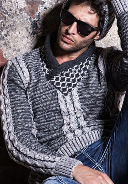 Jersey trenzado cuello chal
