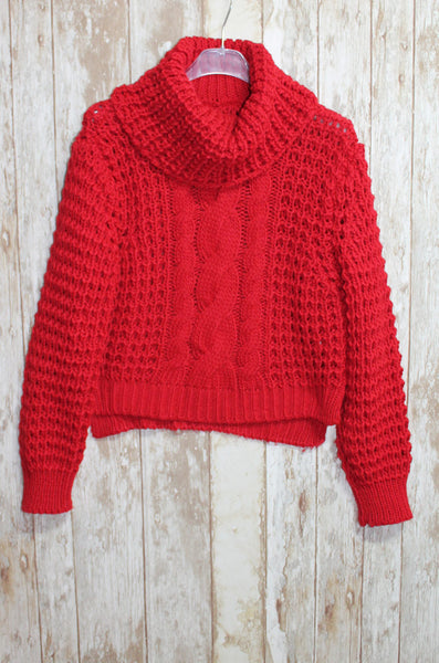 Jersey rojo corto de cuello vuelto