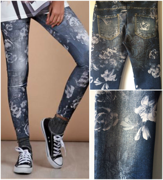 Leggings estampados imitación jeans boutique - ITALIA