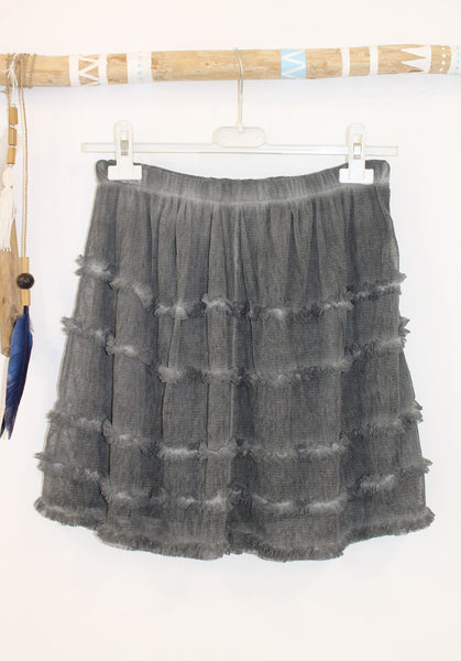 Mini falda boho gris de tul