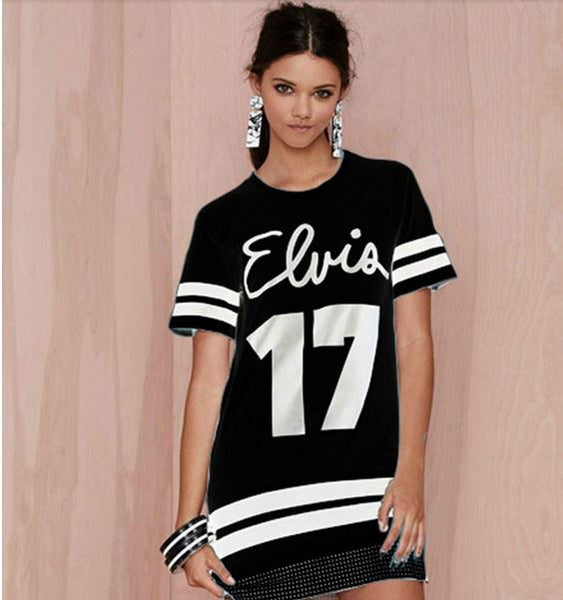 Camiseta - vestido Elvis 17 USA negro